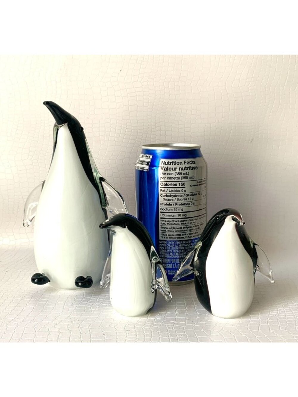 3 Art Glass Penguin Figurines Large & 2 Small Paperweight Vintage Hand Blown - Picture 5 of 5